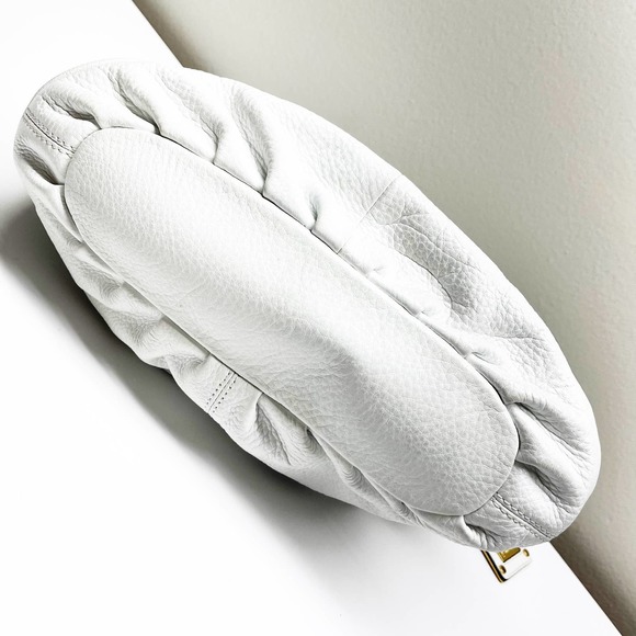 B. Makowsky White Leather Satchel Handbag - Picture 8 of 11